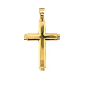 14K Gold 2" Plain Cross Pendant