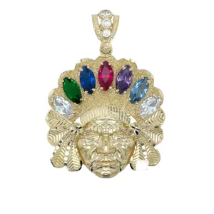 14K Gold Apache W/ CZ Pendant