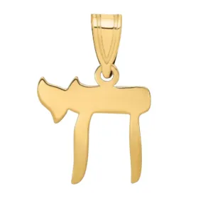 14K Gold Chai Pendant