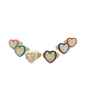 14K Gold Colored Heart Ring W/ CZ