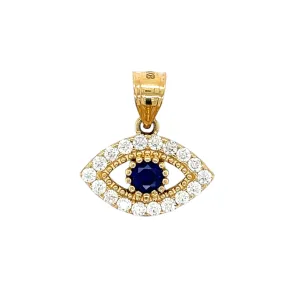 14K Gold Evil Eye Charm