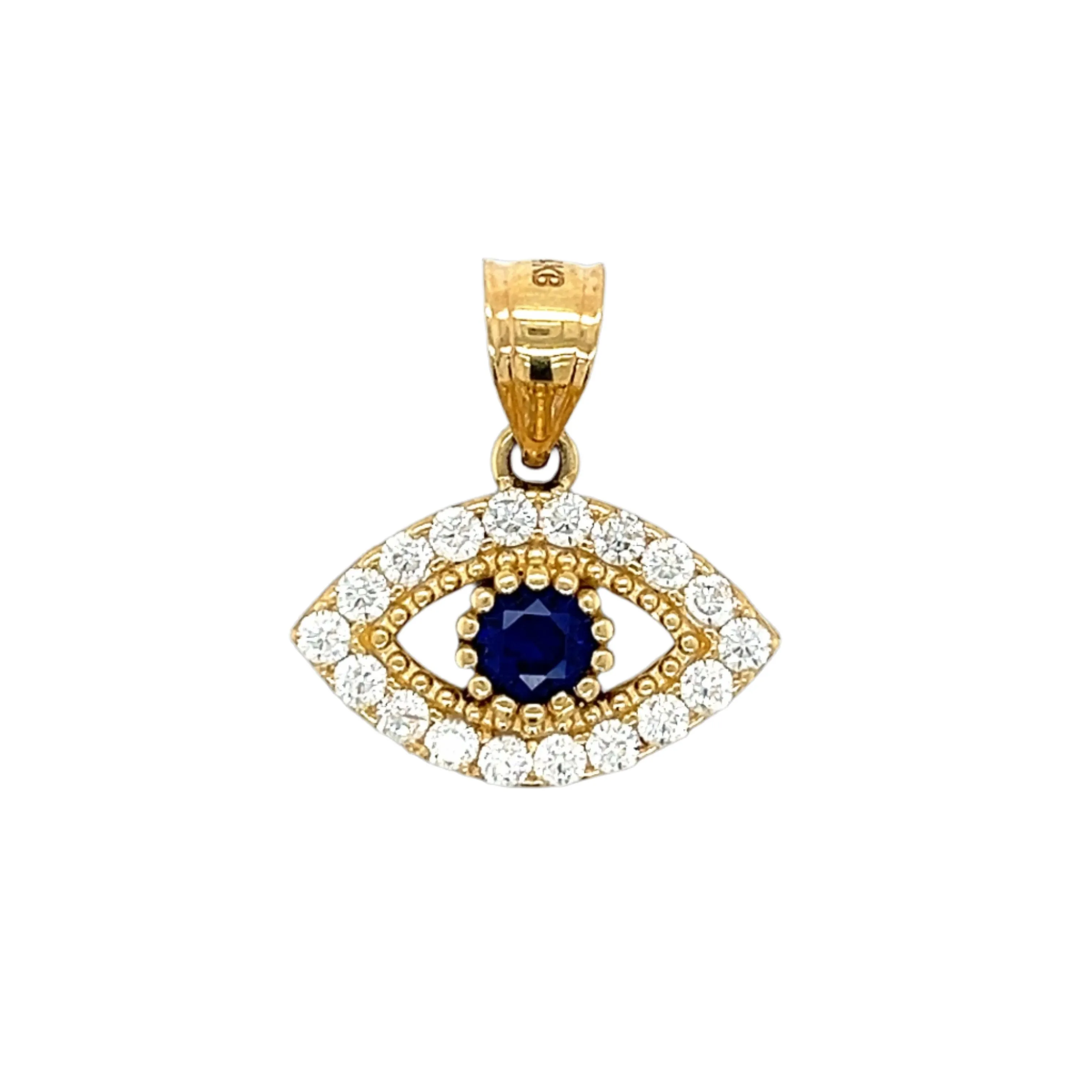 14K Gold Evil Eye Charm