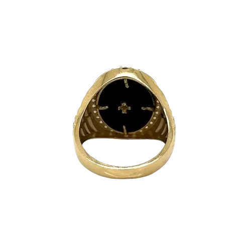 14K Gold Oval St. Judas Ring W/ CZ