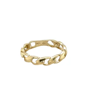 14K Gold Plain 4MM Miami Cuban Ring