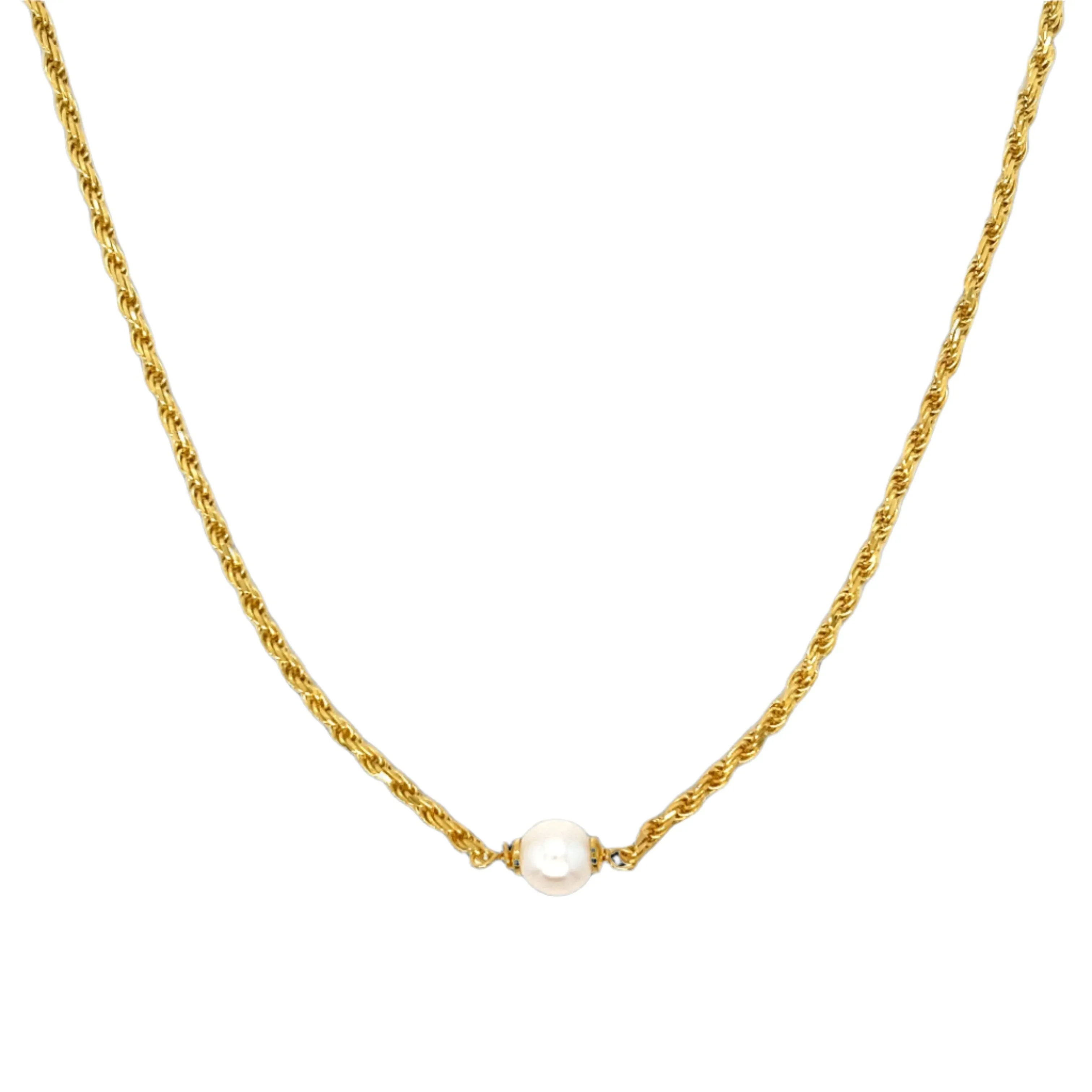 14K Gold Plated Pearl Rope Necklace