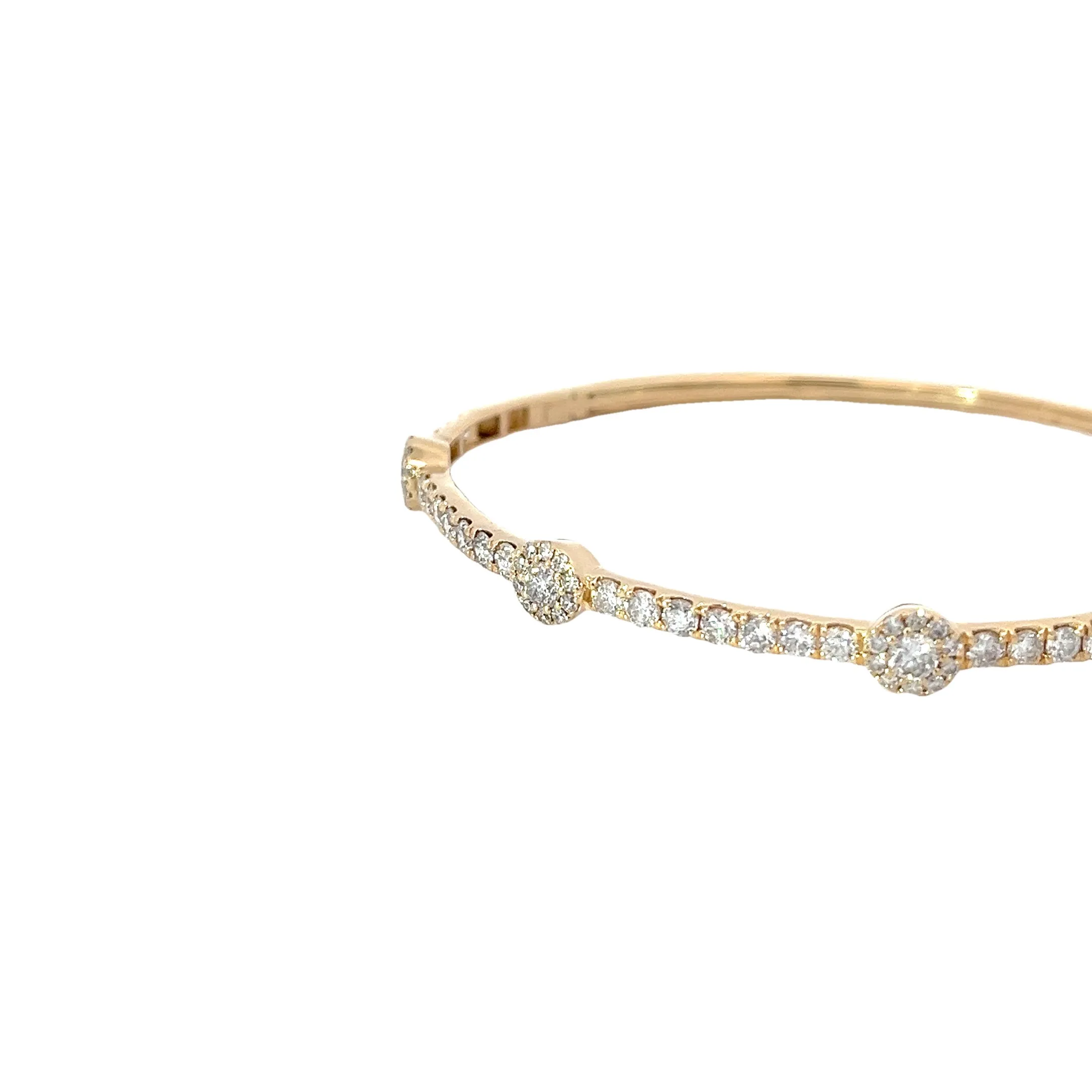 14K ROSE GOLD 1.50CT G H SI1 ROUND DIAMOND BANGLE