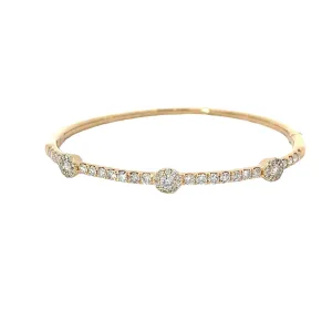14K ROSE GOLD 1.50CT G H SI1 ROUND DIAMOND BANGLE