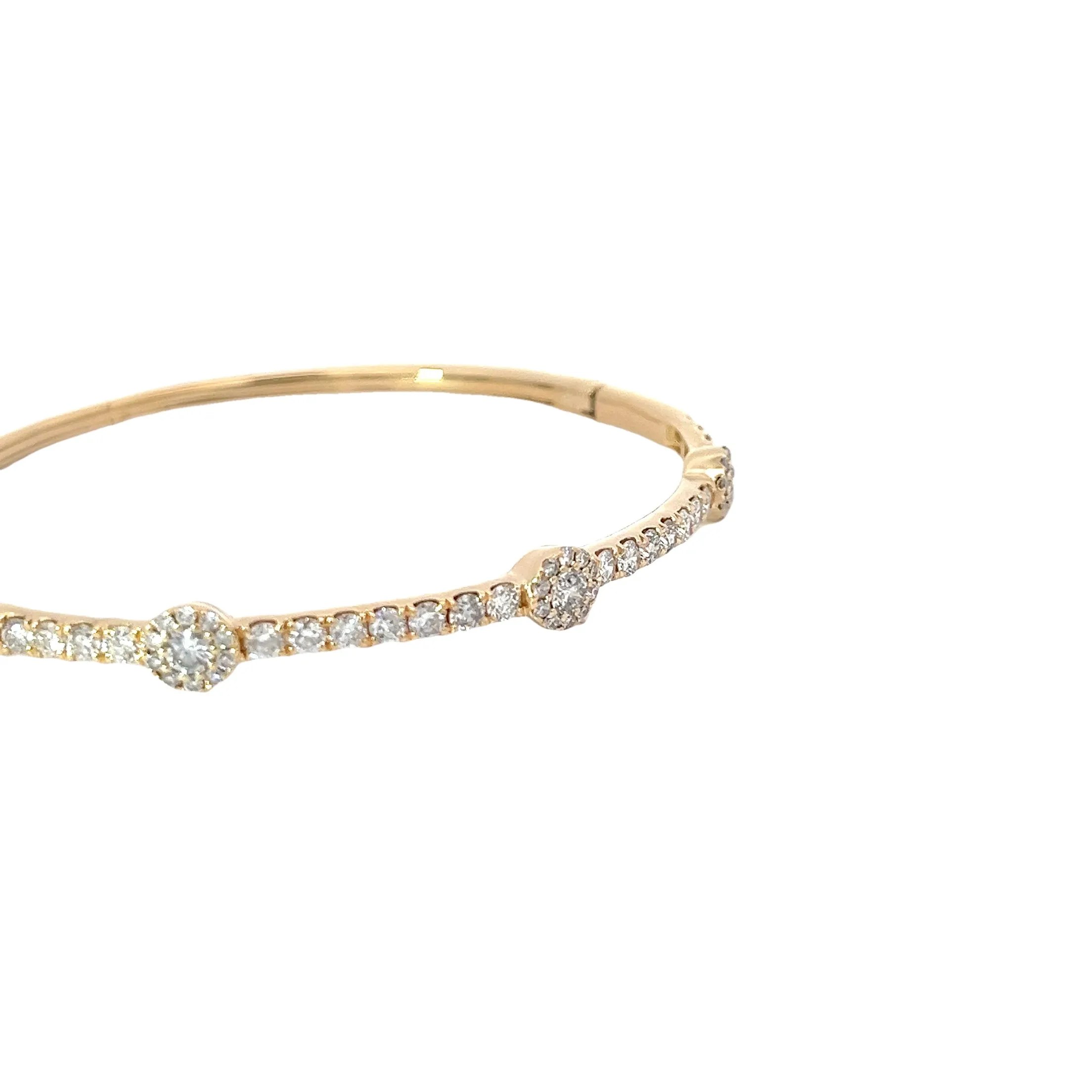 14K ROSE GOLD 1.50CT G H SI1 ROUND DIAMOND BANGLE