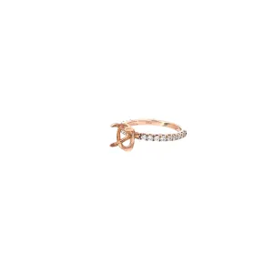 14k Rose Gold .38ct g vs2 Round Diamond semi-mounting Engagement Ring for a oval diamond