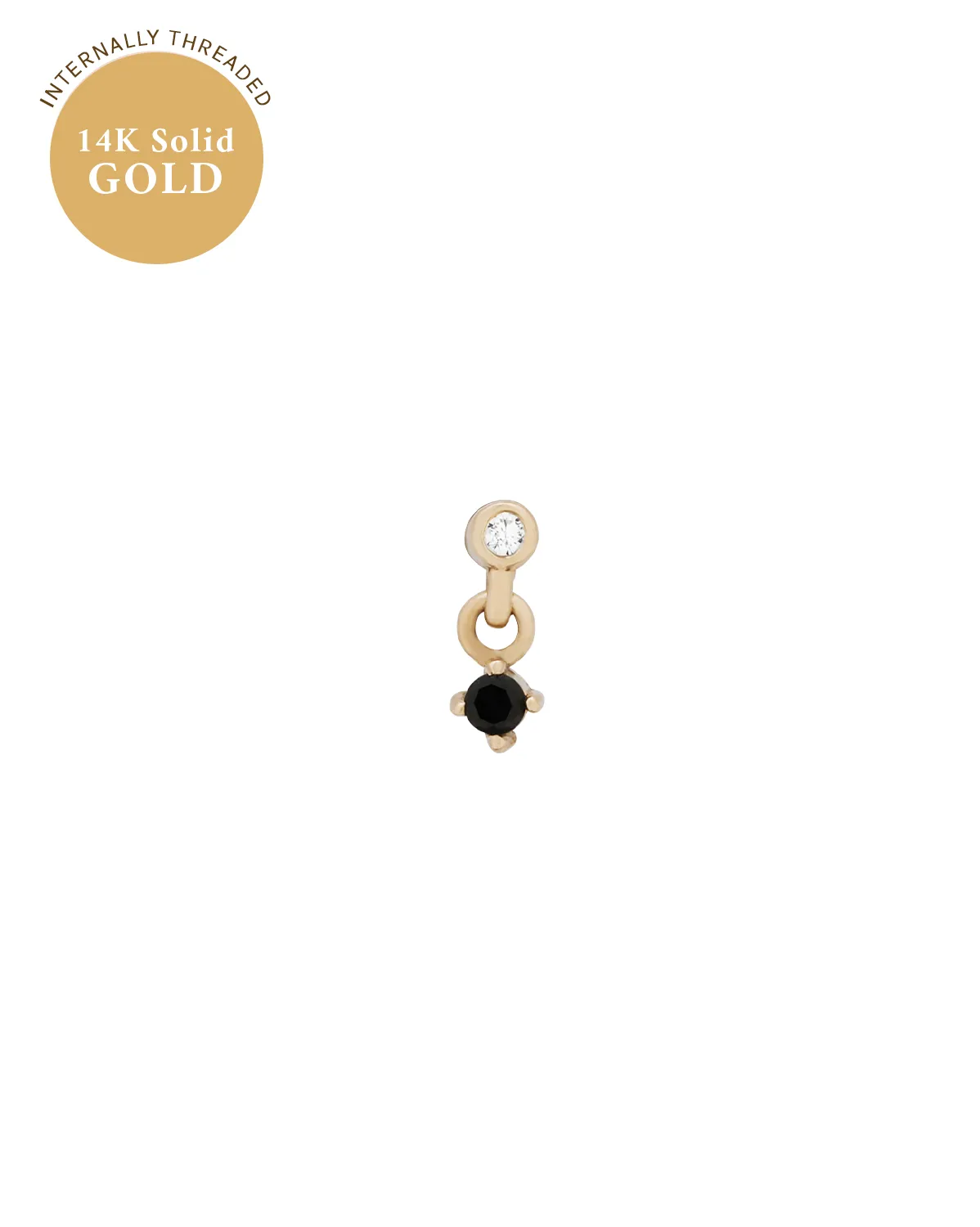 14K Solid Gold Lisa Tiny Onyx Stud