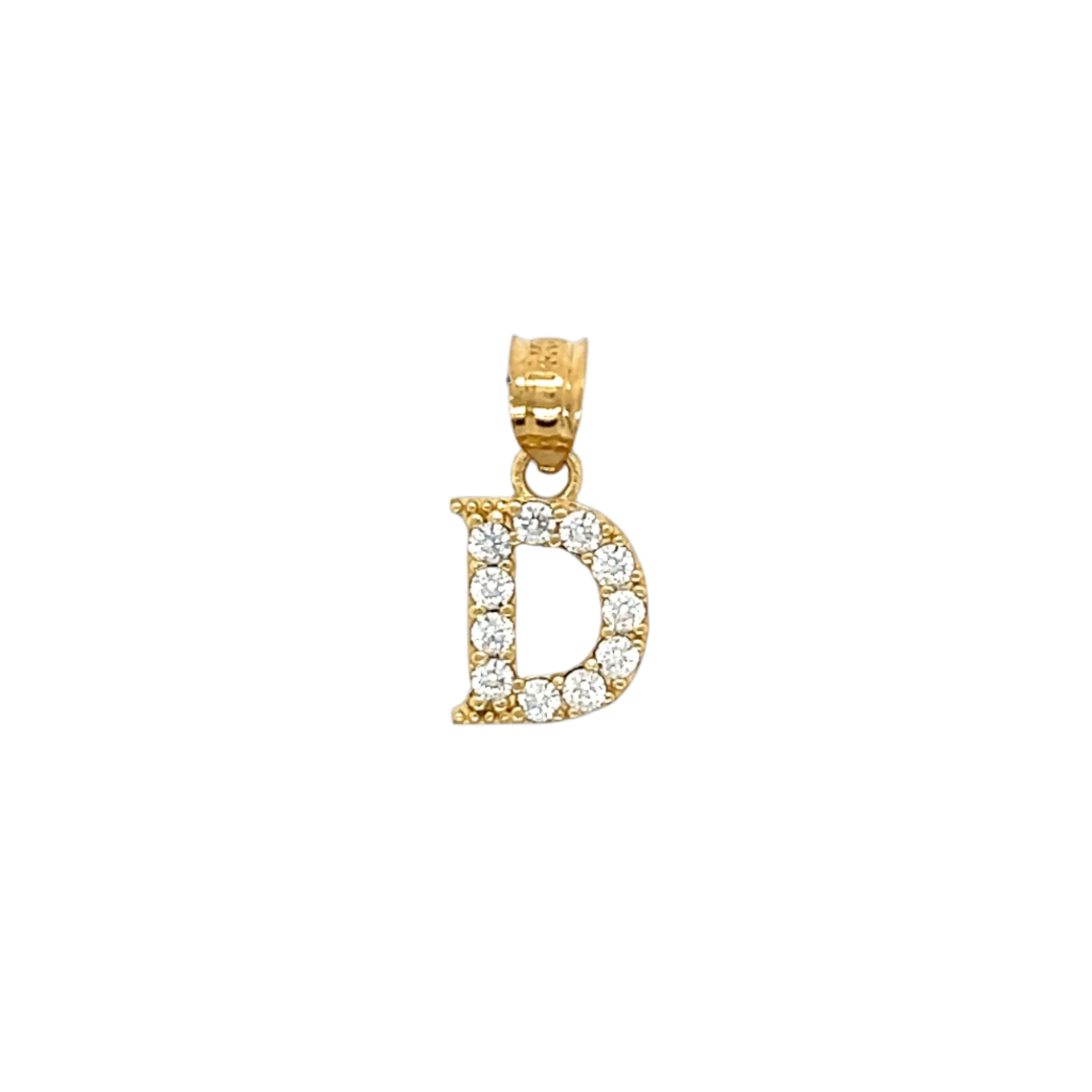 14K Timeless and Elegant Letter Jewelry CZ Pendants