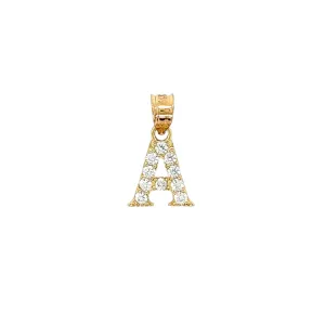 14K Timeless and Elegant Letter Jewelry CZ Pendants