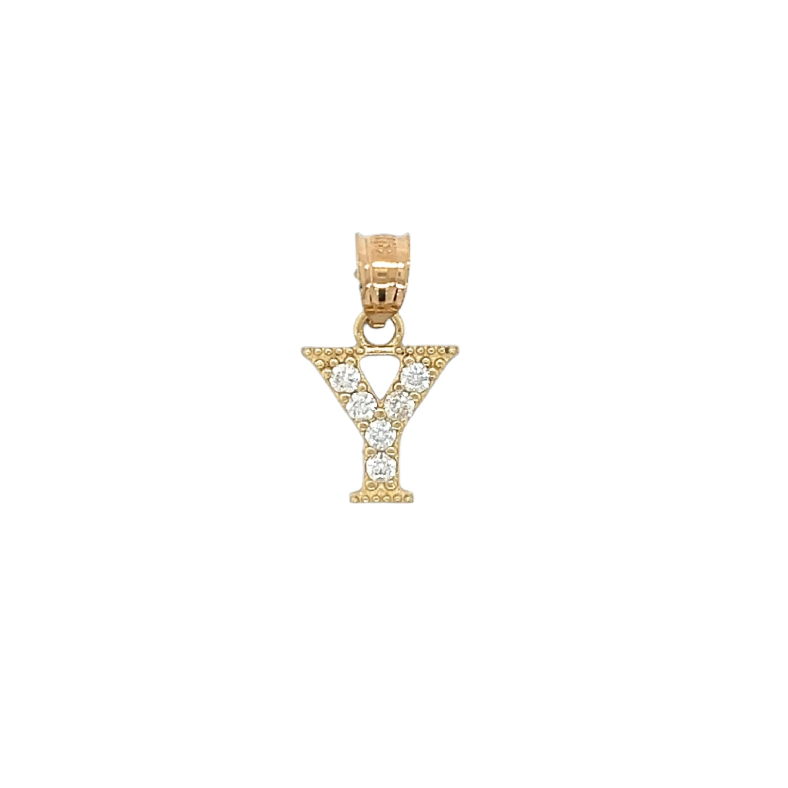 14K Timeless and Elegant Letter Jewelry CZ Pendants