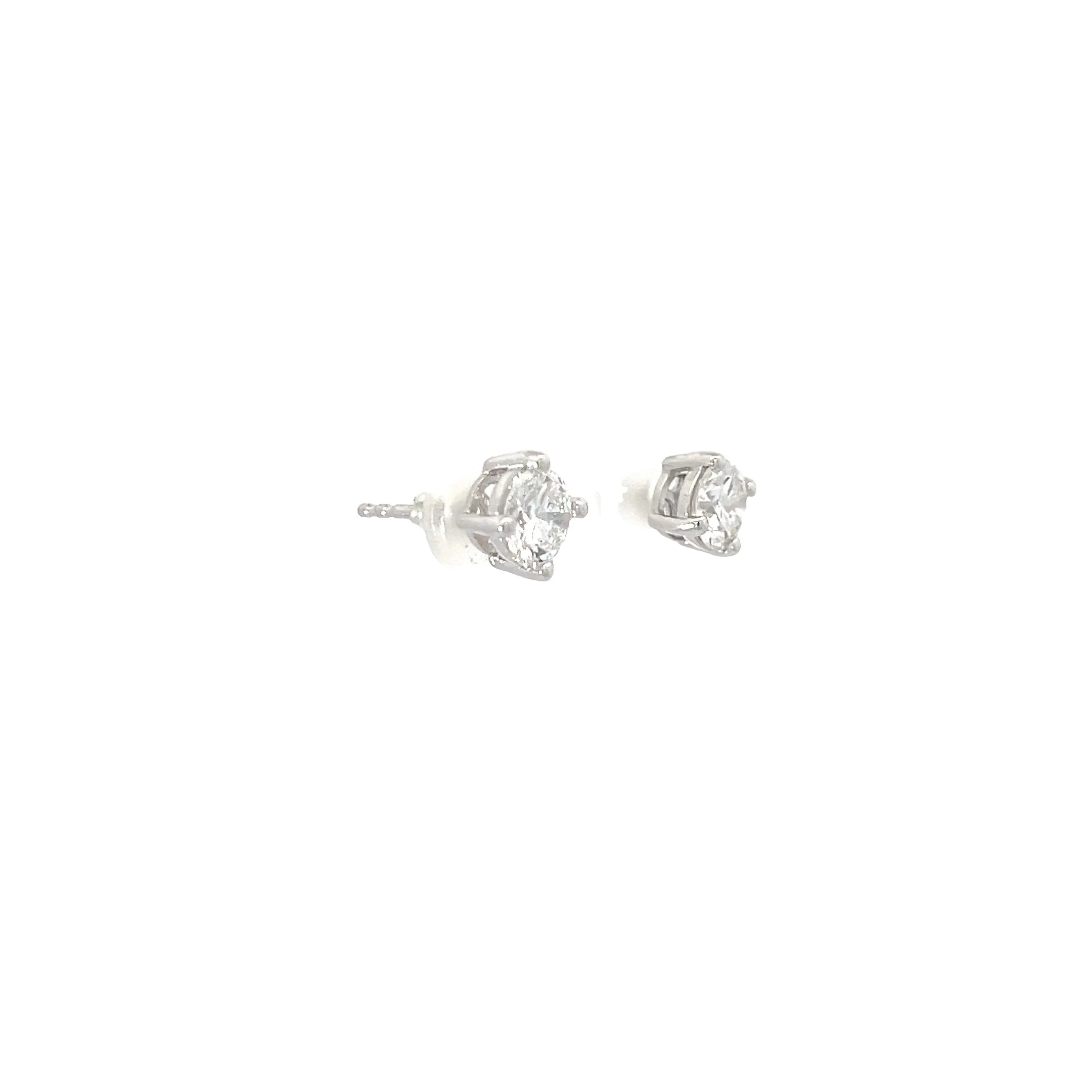 14K WHITE GOLD 1.50CT F VS2 ROUND DIAMOND STUD EARRINGS CERTIFIED BY GIA# 2239154949