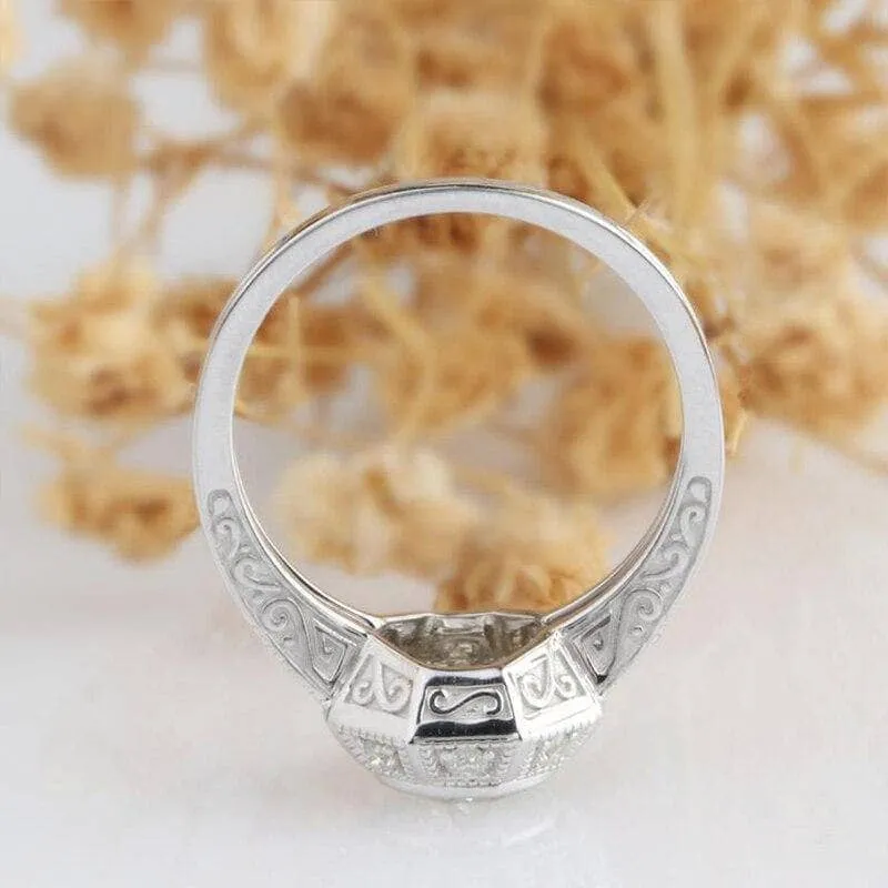 14K White Gold 1ct 6.5mm Diamond Engagement Ring