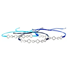 14k white gold .20ct G SI1 Round Diamond String tie Bracelet
