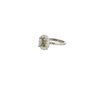 14k white gold .48ct G VS2 Round Diamond Semi-Mounting for a Oval Shaped Diamond