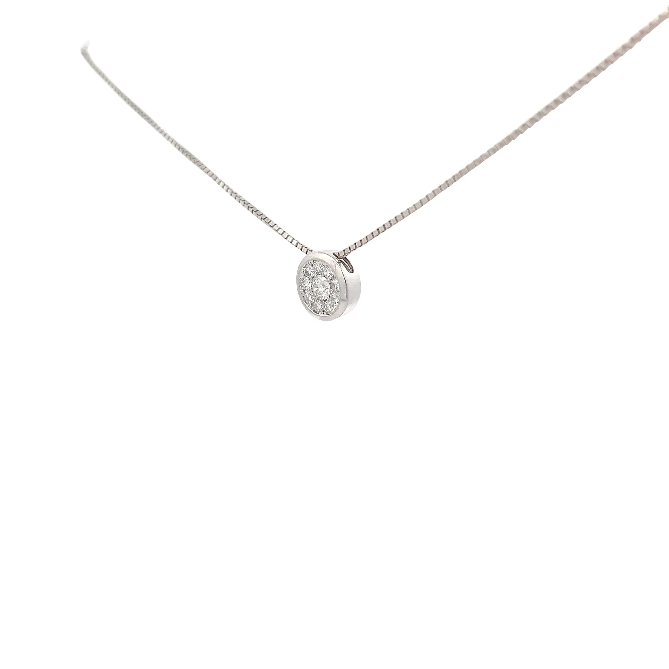 14K WHITE GOLD .50CT G VS2 MULTI DIAMOND CLUSTER SOLITAIRE PENDANT