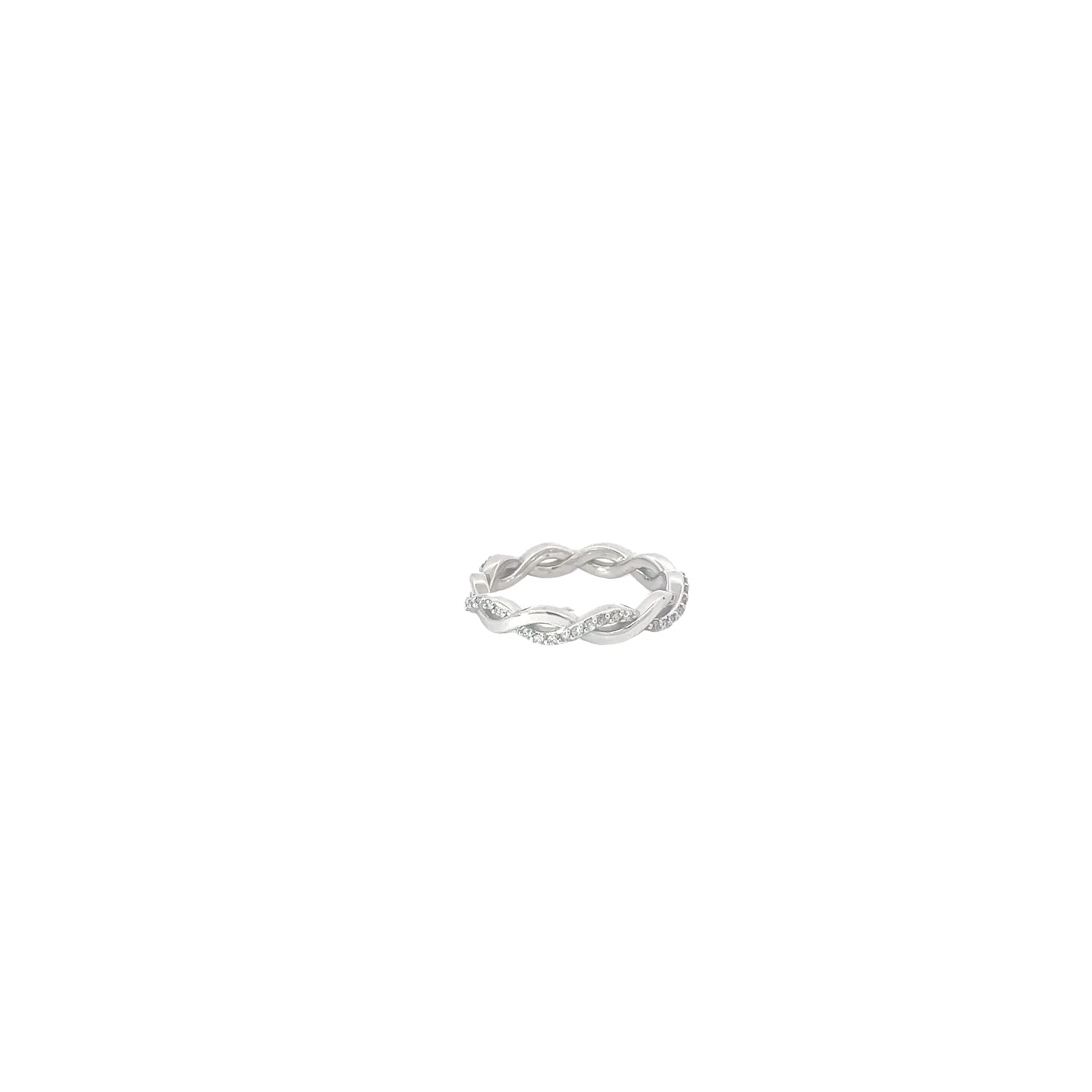 14K WHITE GOLD .50CT G VS2 ROUND  DIAMOND TWISTED ETERNITY BAND SIZE 7