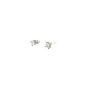 14k White Gold .69CT G SI1 Princess Cut Diamond Stud earrings