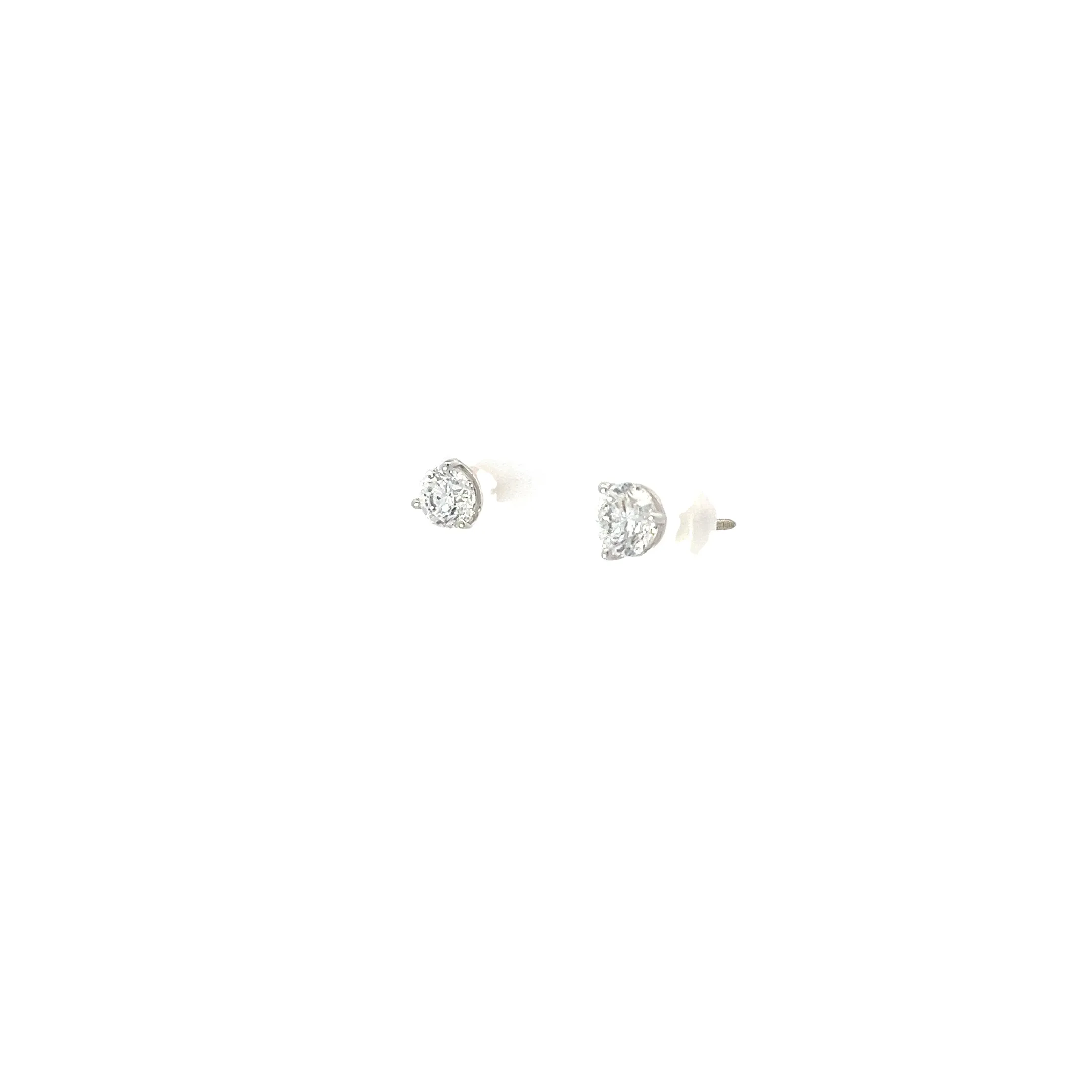 14k White Gold .95ct G SI1 Round Diamond Stud Earrings CERTIFIED BY GSI #53582100101