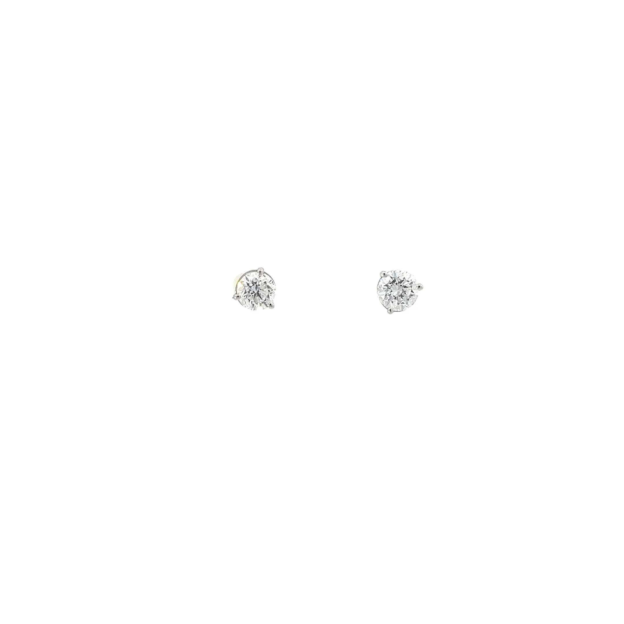 14k White Gold .95ct G SI1 Round Diamond Stud Earrings CERTIFIED BY GSI #53582100101