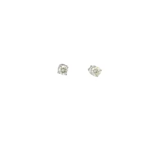 14K WHITE GOLD .95CT I VS2 ROUND DIAMOND STUD EARRING