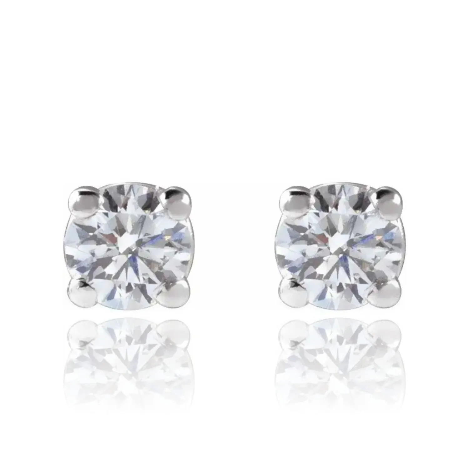 14k White Gold Lab Diamond Stud Earrings
