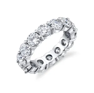 14K White Gold Round Brilliant Diamond Eternity Ring (5.01ctw)