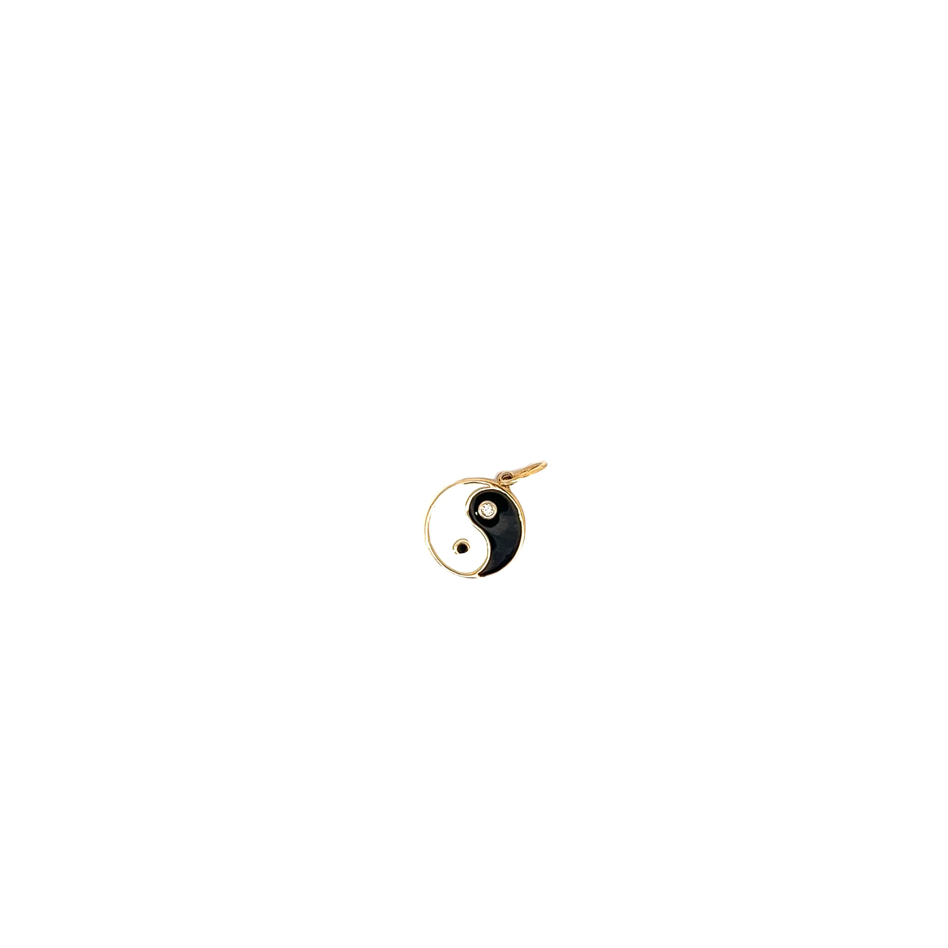 14K yellow Gold .03ct G SI1 Round Diamond Ying Yang Charm
