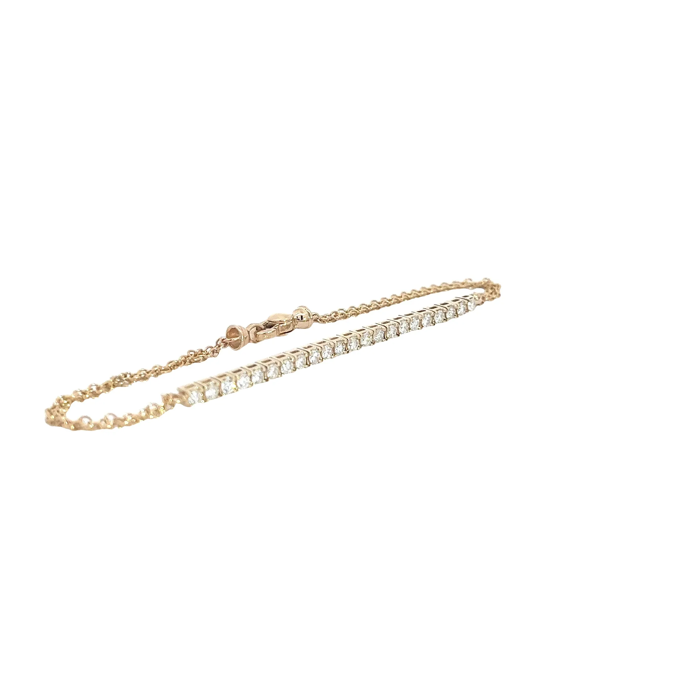 14K YELLOW GOLD 1.25CT G VS2 DIAMOND 1/2 ROUND BRACELET