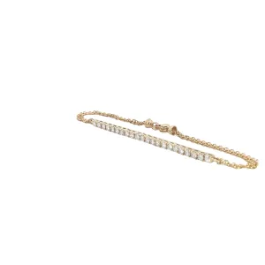 14K YELLOW GOLD 1.25CT G VS2 DIAMOND 1/2 ROUND BRACELET