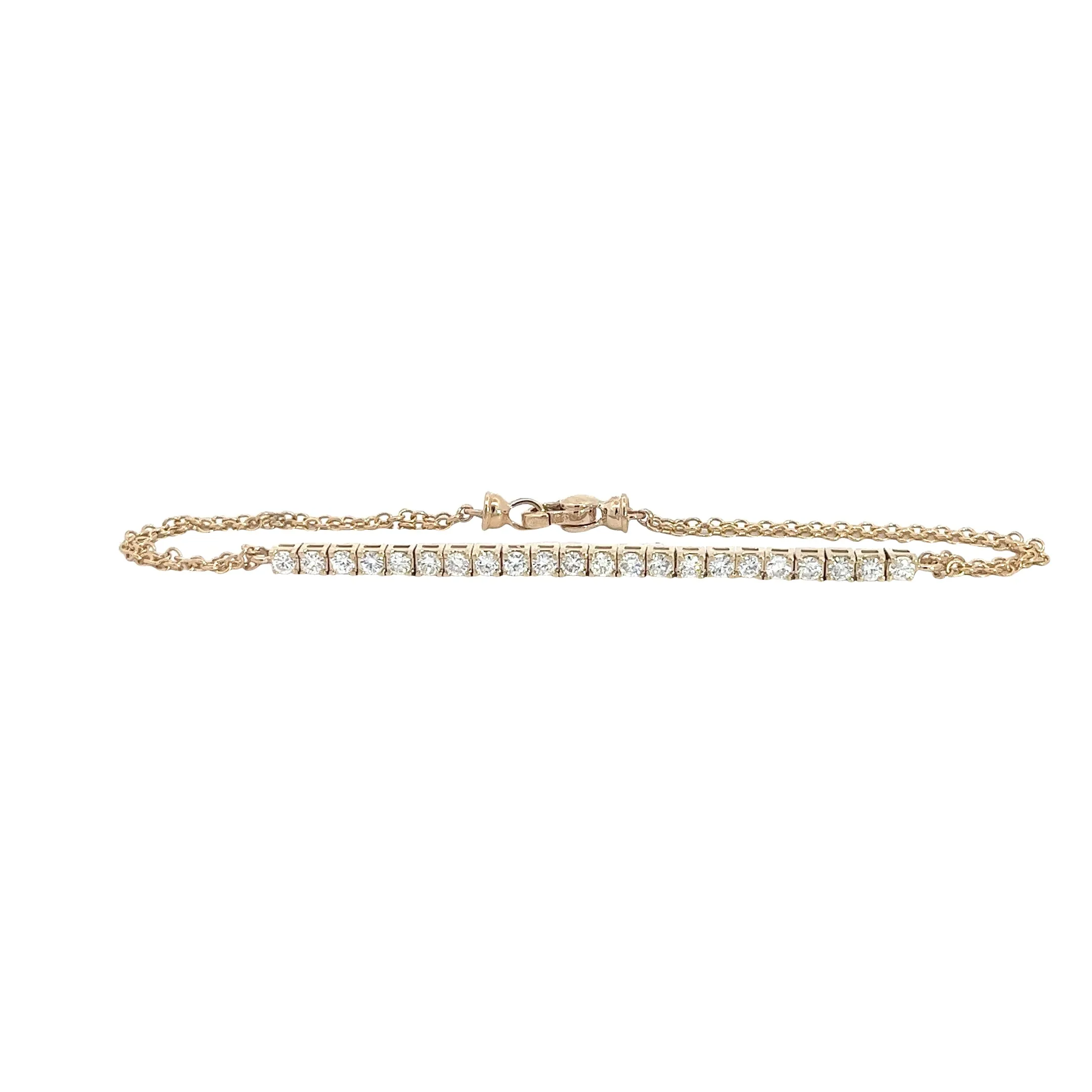 14K YELLOW GOLD 1.25CT G VS2 DIAMOND 1/2 ROUND BRACELET