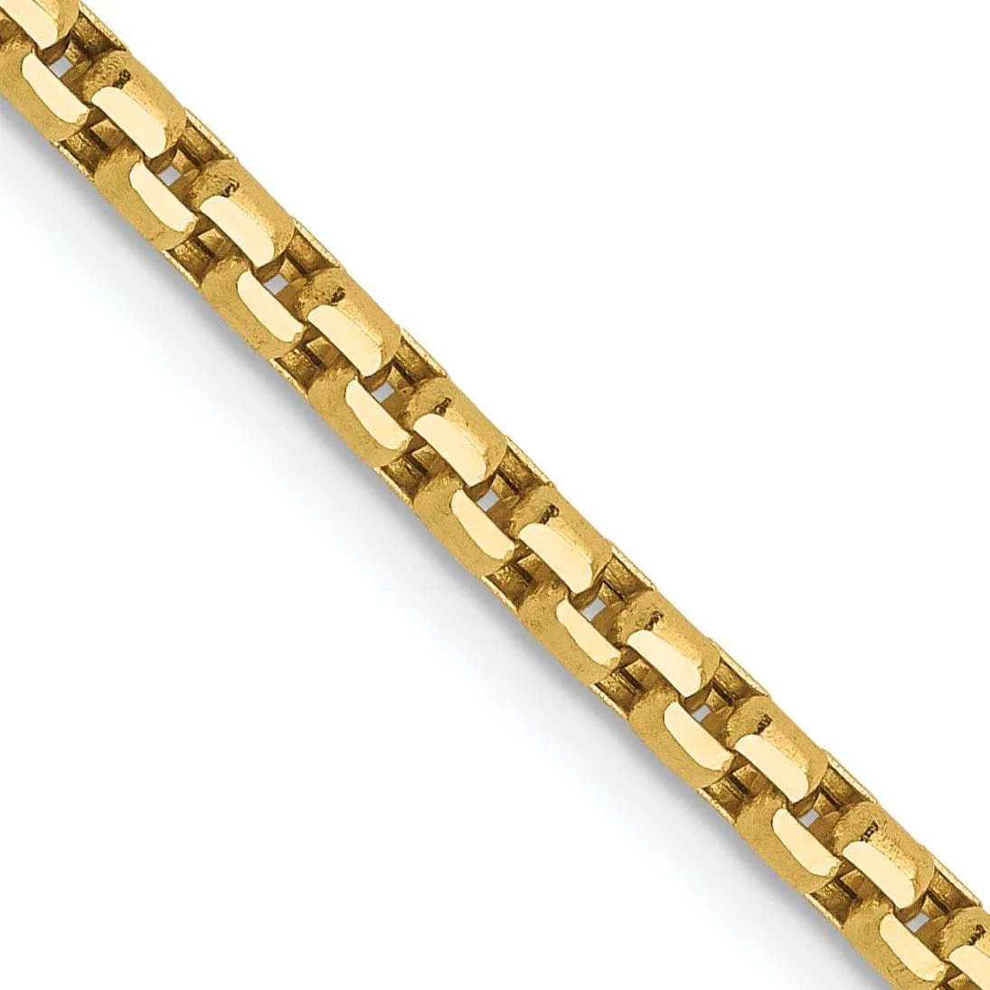 14k Yellow Gold 2.4 mm D.C Round Box Chai