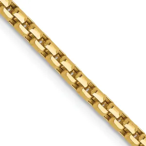 14k Yellow Gold 2.4 mm D.C Round Box Chai