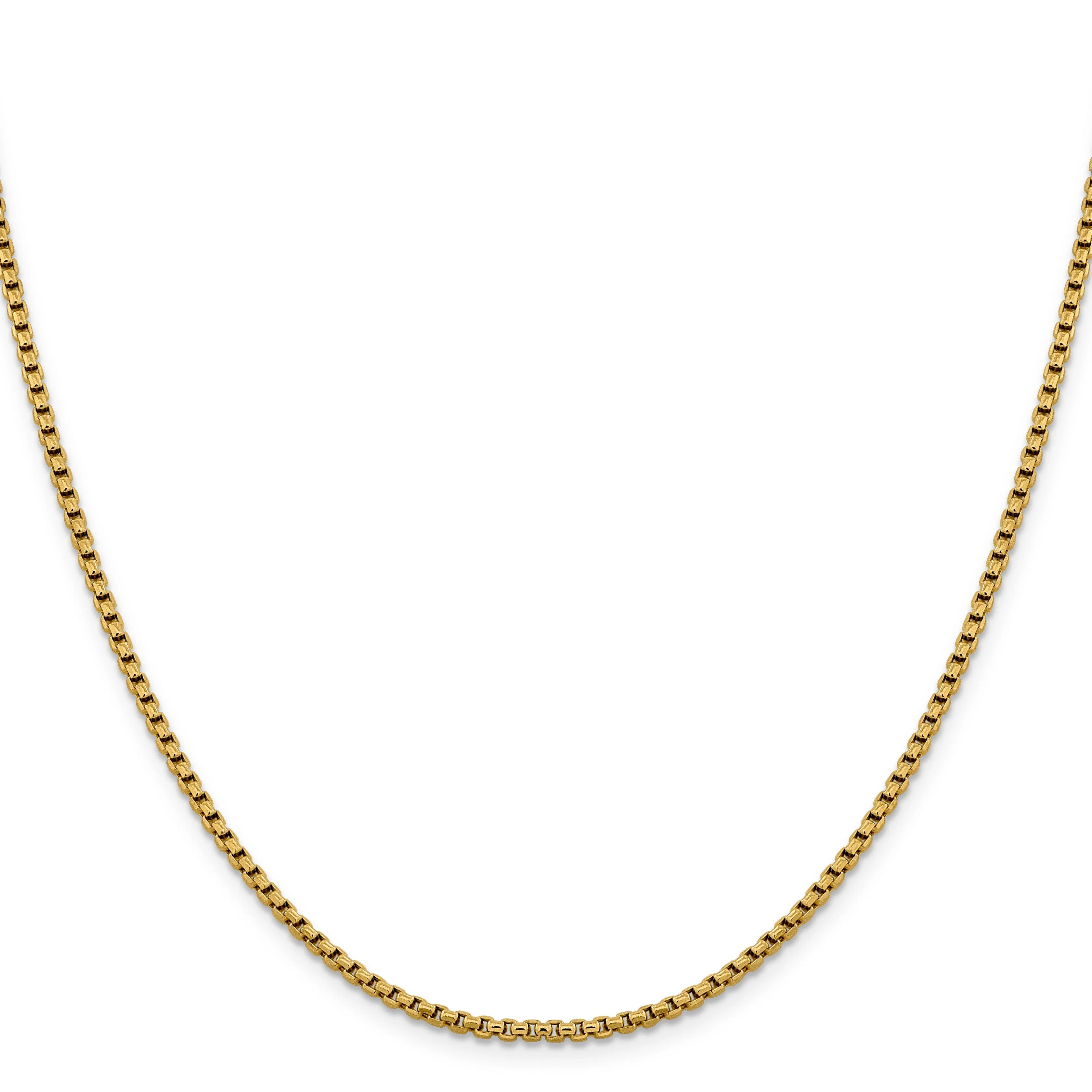 14k Yellow Gold 2.4 mm D.C Round Box Chai