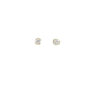 14K Yellow Gold  .89CT H SI1 ROUND DIAMOND STUD EARRINGS
