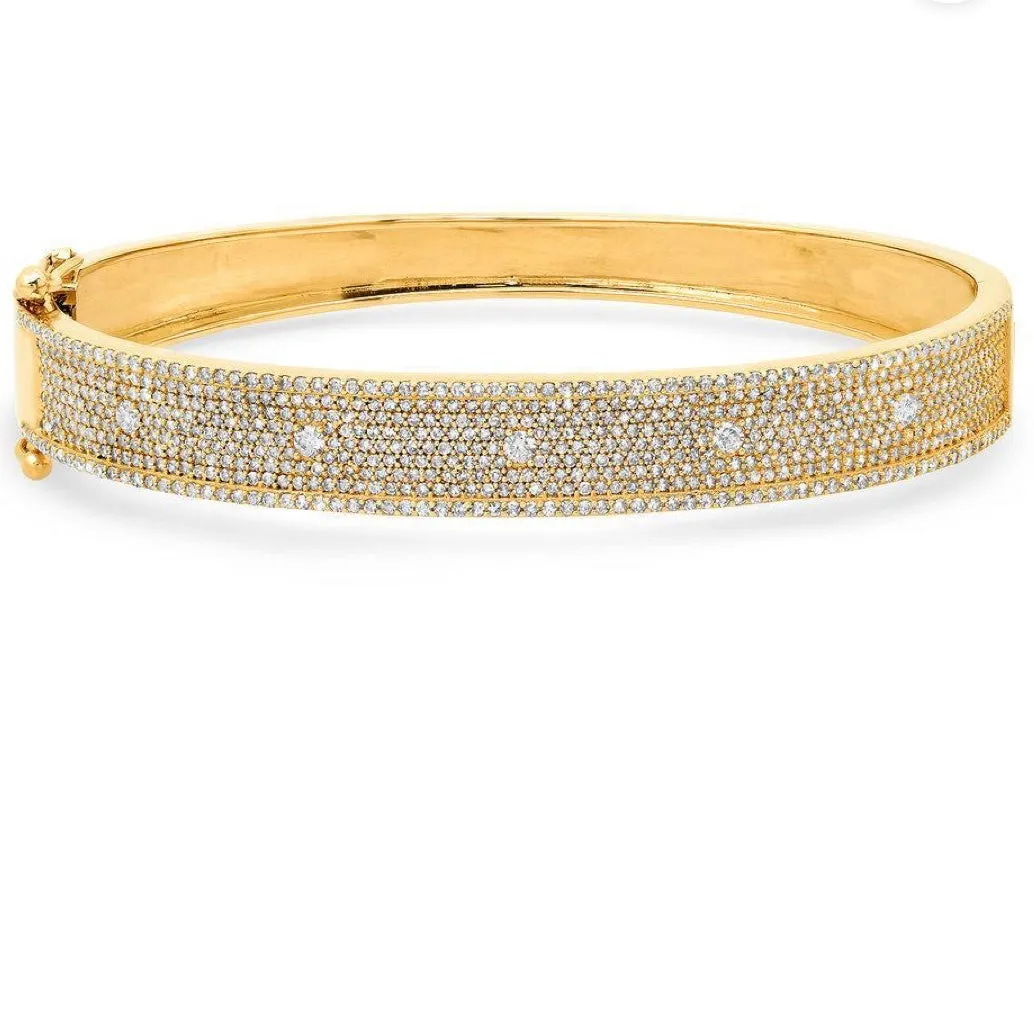 14KT Gold Diamond, Luxe Brilliance Bangle Bracelet