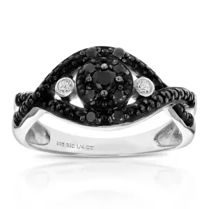 1/5 cttw Black Diamond Ring in Sterling Silver
