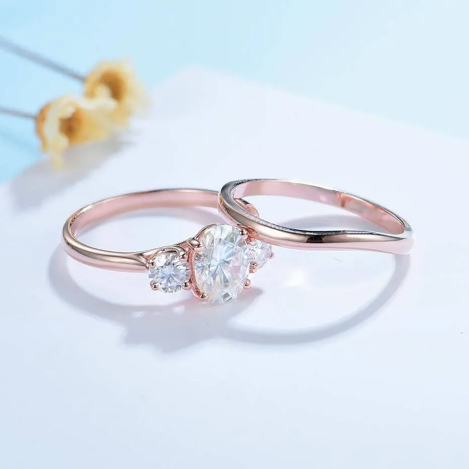 1.50 ct Diamond 14K Rose Gold Ring Set