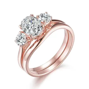 1.50 ct Diamond 14K Rose Gold Ring Set