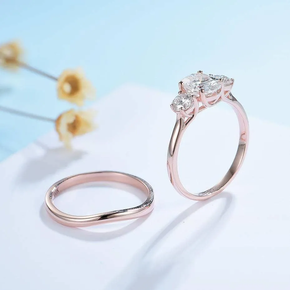 1.50 ct Diamond 14K Rose Gold Ring Set