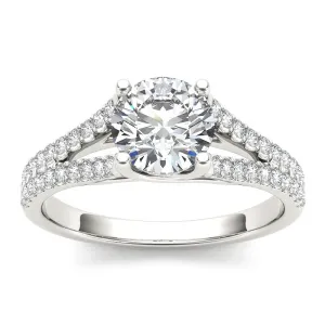1.57ct Brilliant Diamond Split Shank Gold Engagement Ring  - 01US02