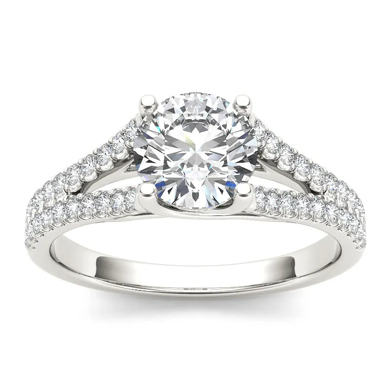 1.57ct Brilliant Diamond Split Shank Gold Engagement Ring  - 01US02