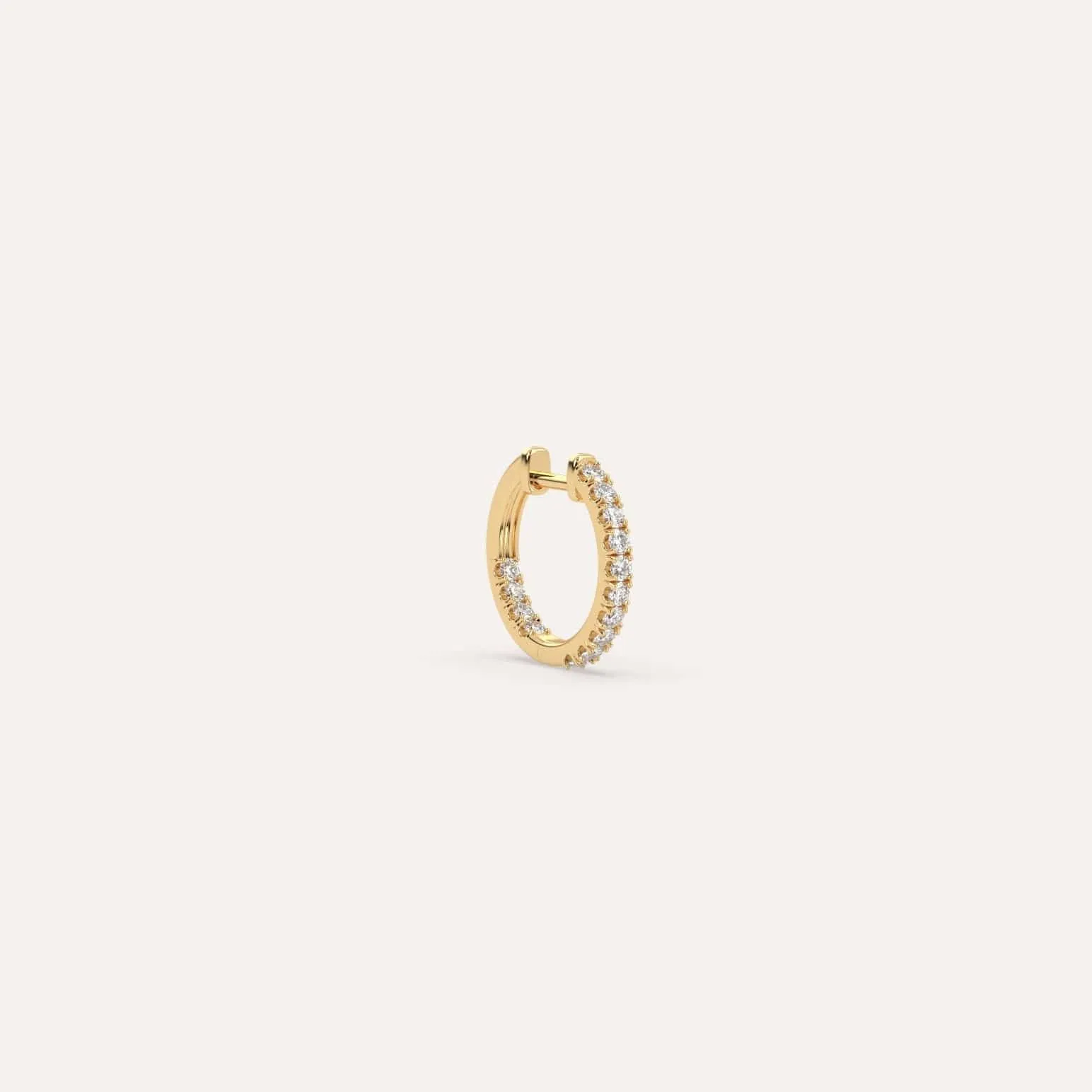 1/8 carat Single Diamond Hoop Earring