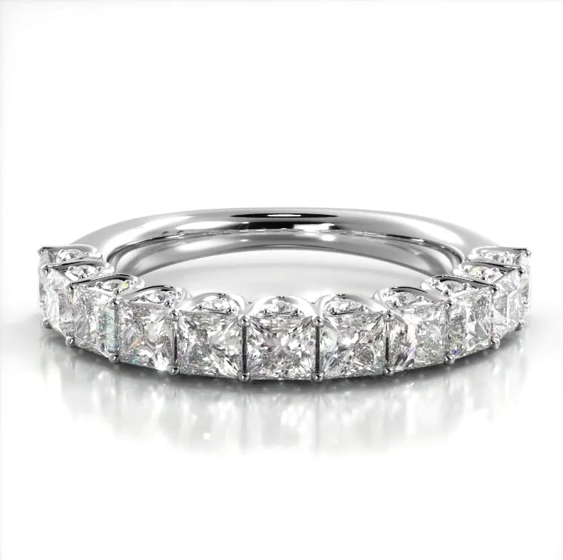 1.88 ct. Princess And Round Diamond Wedding Band