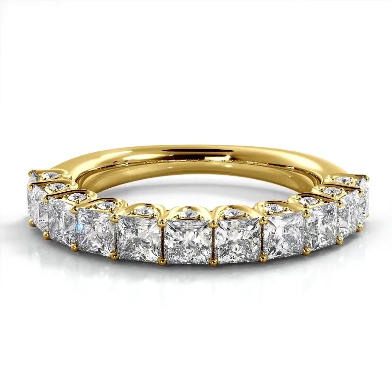 1.88 ct. Princess And Round Diamond Wedding Band