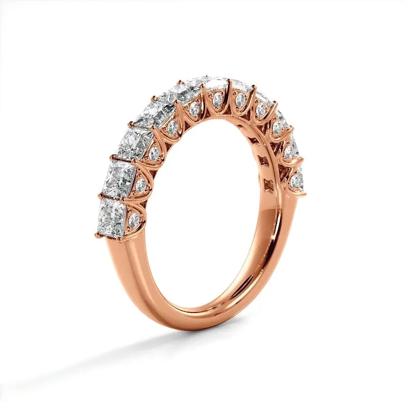 1.88 ct. Princess And Round Diamond Wedding Band