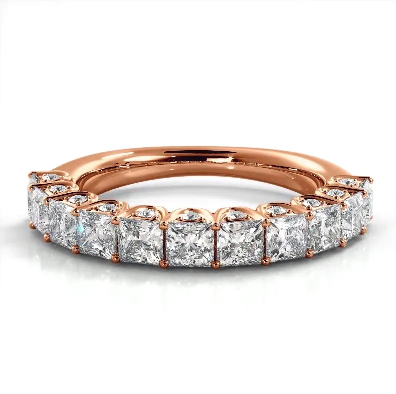1.88 ct. Princess And Round Diamond Wedding Band