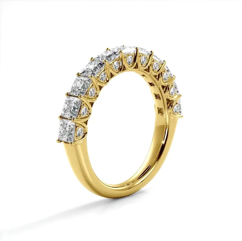 1.88 ct. Princess And Round Diamond Wedding Band